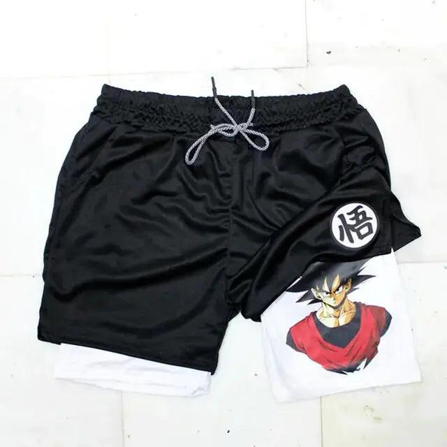 Anime Running Shorts Men Fitness Gym Training 2 in 1 Sports Shorts - FortitudeActivewear