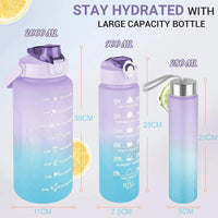 3-Piece Motivational Water Bottle Set - FortitudeActivewear