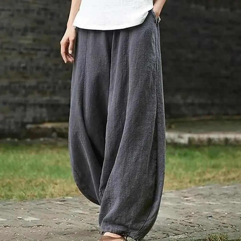 Cotton Linen Style Harem Pants - FortitudeActivewear