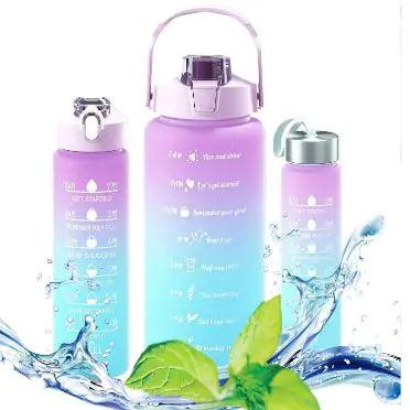 3-Piece Motivational Water Bottle Set - FortitudeActivewear