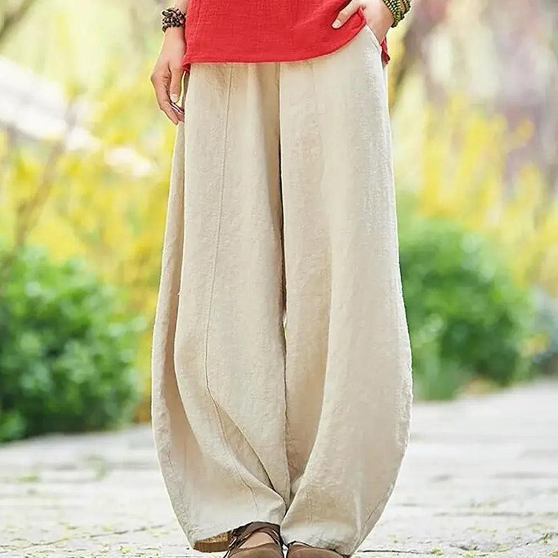 Cotton Linen Style Harem Pants - FortitudeActivewear