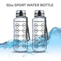 50 oz Clear Sports Water Bottle - High Capacity Hydration - FortitudeActivewear