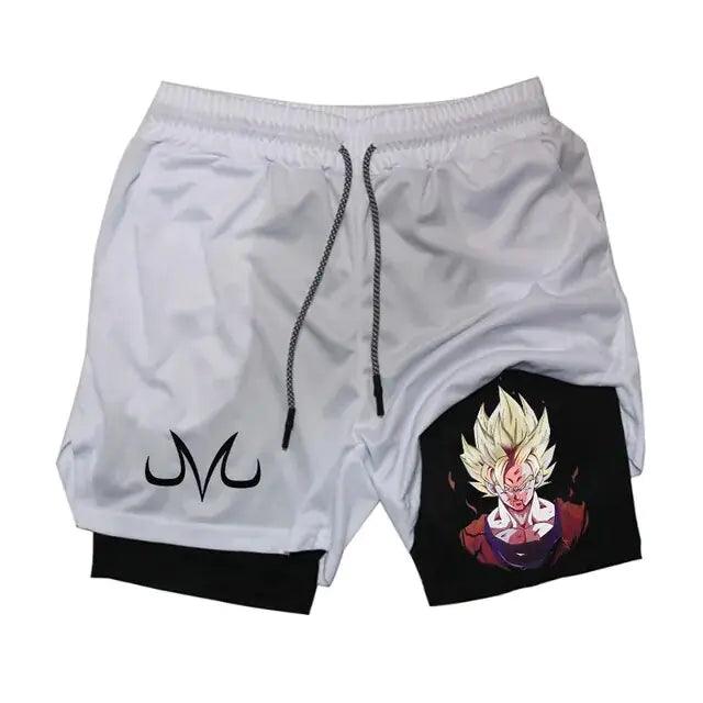 Anime Running Shorts Men Fitness Gym Training 2 in 1 Sports Shorts - FortitudeActivewear